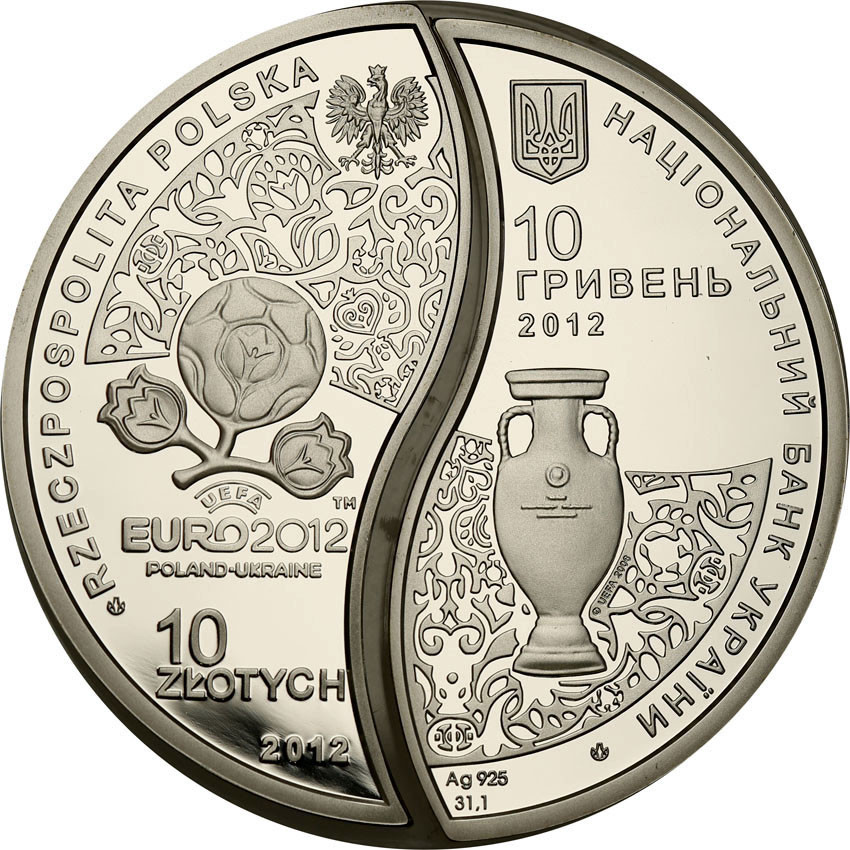 III RP. 10 złotych + 10 hrywien EURO 2012 UKAIŃSKIE